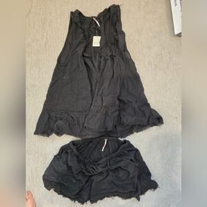 Freepeople black cotton set Small